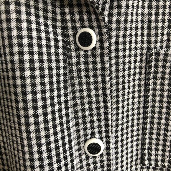 VTG 80s 90s Ariel Gingham Roll Tab Sleeve Camp Collar Blouse M USAβ Roackabilly - Picture 3 of 9